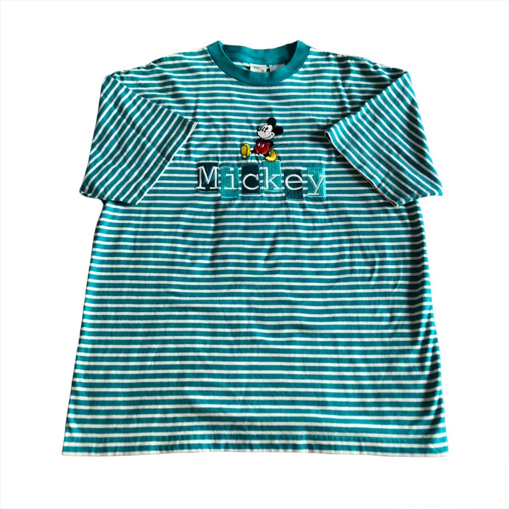 Disney’s Mickey Striped Embroidered T Shirt